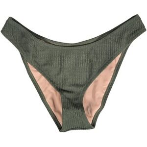 J. Crew Textured curved-waist cheeky bikini bottom in General Surplus L‎ NWT